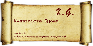 Kvasznicza Gyoma névjegykártya